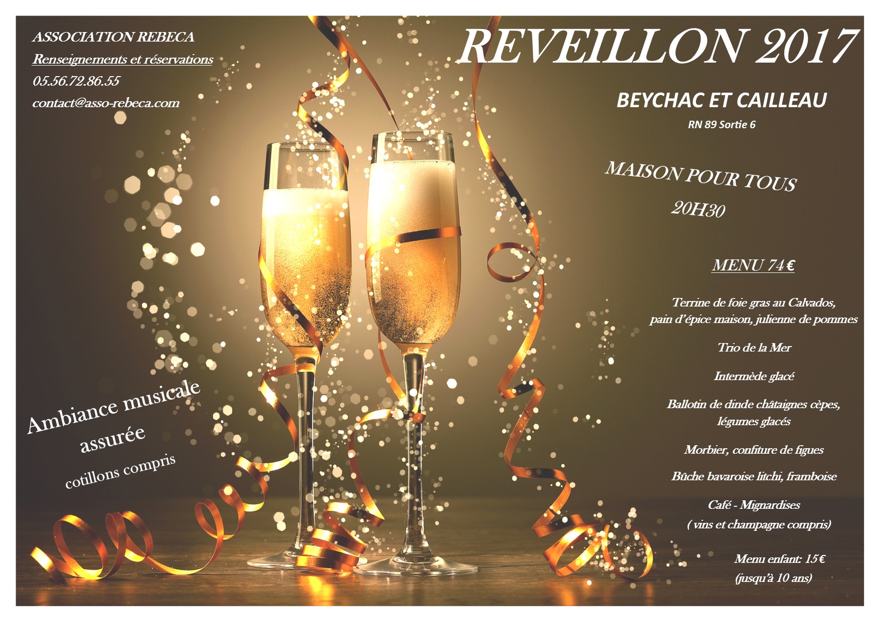 Réveillon de la St Sylvestre Beychac & Cailleau