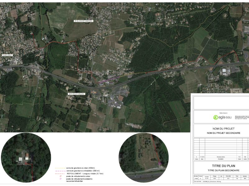 2023.01.26 Assainissement Montussan Tracé du réseau