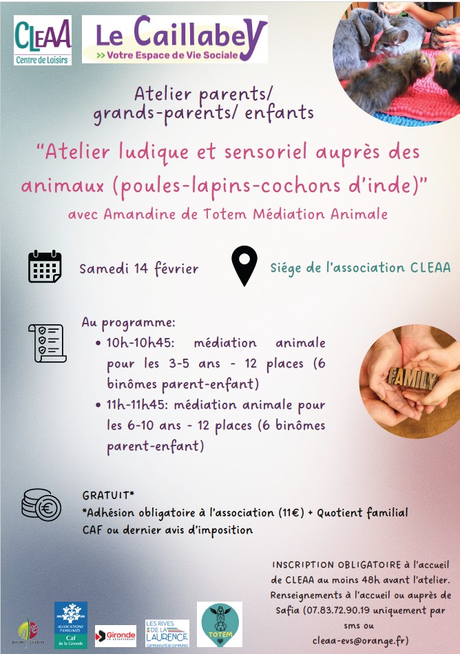 2026.02.14 CLEAA EVS - Atelier parents-enfants 14-02-2026 médiation animale