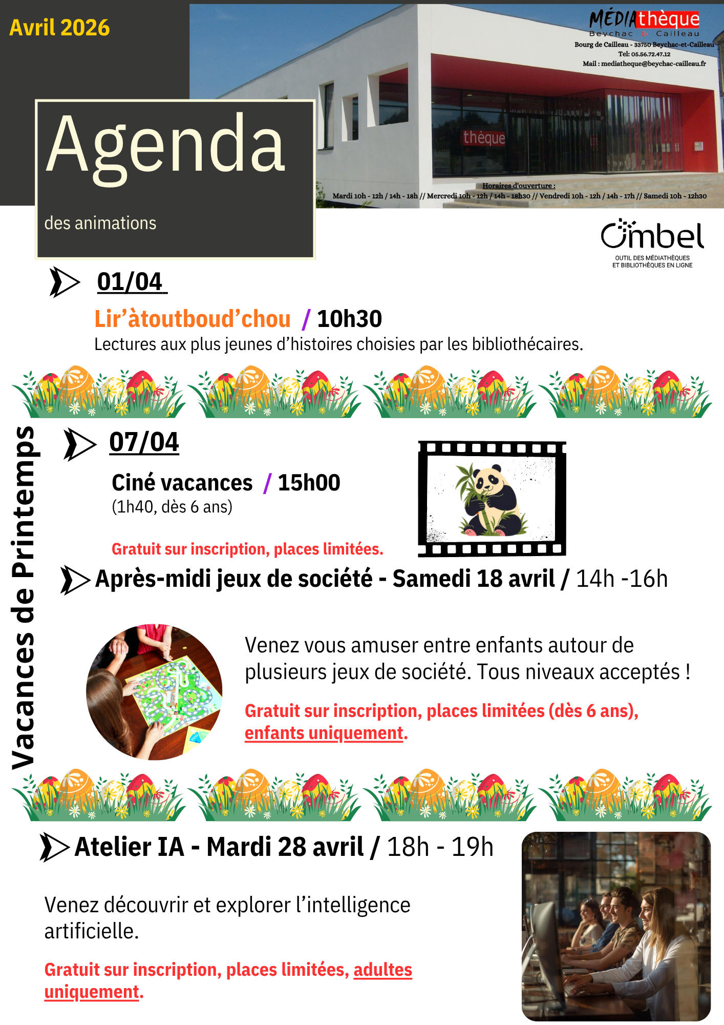 Agenda animations avril 2026